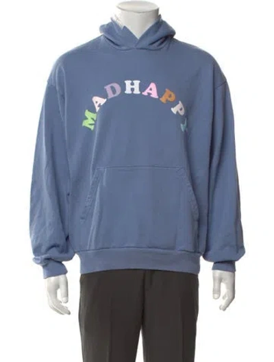Pre-owned Madhappy Graphic Print Crew Neck Hoodie In Blue
