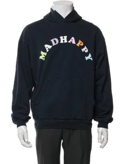 Pre-owned Madhappy Graphic Print Crew Neck Hoodie In Blue
