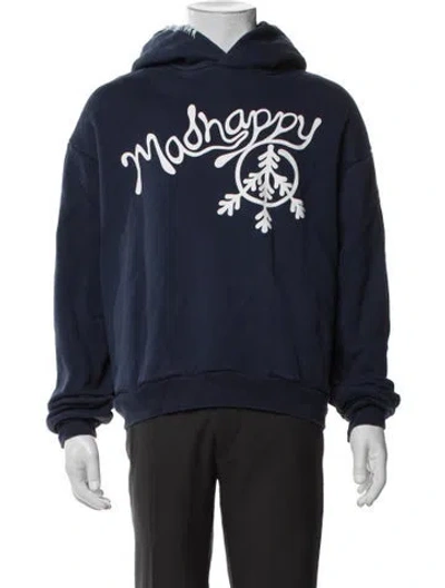 Pre-owned Madhappy Graphic Print Crew Neck Hoodie In Blue