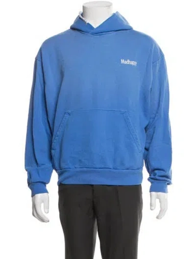 Pre-owned Madhappy Graphic Print Crew Neck Hoodie In Blue