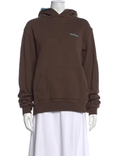 Pre-owned Madhappy Graphic Print Crew Neck Hoodie In Brown