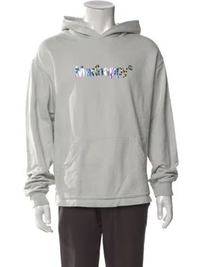 Pre-owned Madhappy Graphic Print Crew Neck Hoodie In Gray