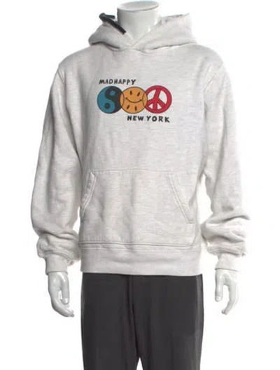 Pre-owned Madhappy Graphic Print Crew Neck Hoodie In Gray