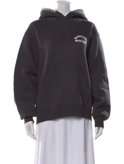 Pre-owned Madhappy Graphic Print Crew Neck Hoodie In Gray