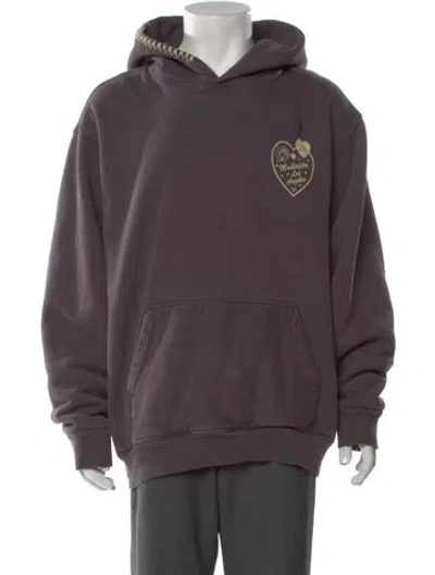 Pre-owned Madhappy Graphic Print Crew Neck Hoodie In Gray