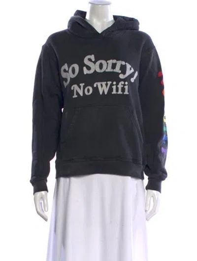 Pre-owned Madhappy Graphic Print Crew Neck Hoodie In Gray