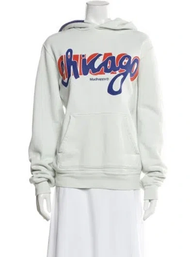 Pre-owned Madhappy Graphic Print Crew Neck Hoodie In Green