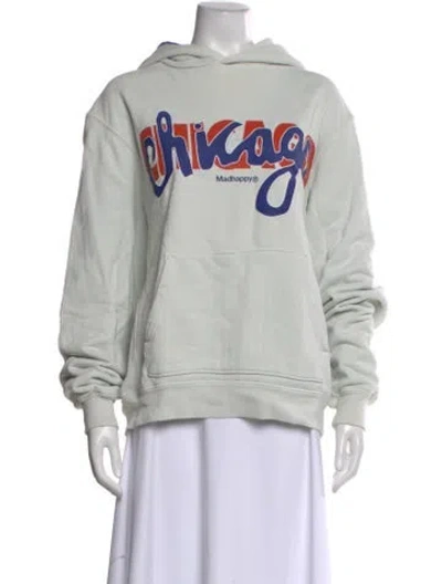 Pre-owned Madhappy Graphic Print Crew Neck Hoodie In Green