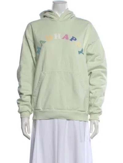 Pre-owned Madhappy Graphic Print Crew Neck Hoodie In Green