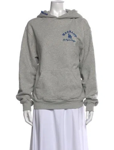 Pre-owned Madhappy Graphic Print Crew Neck Hoodie In Grey