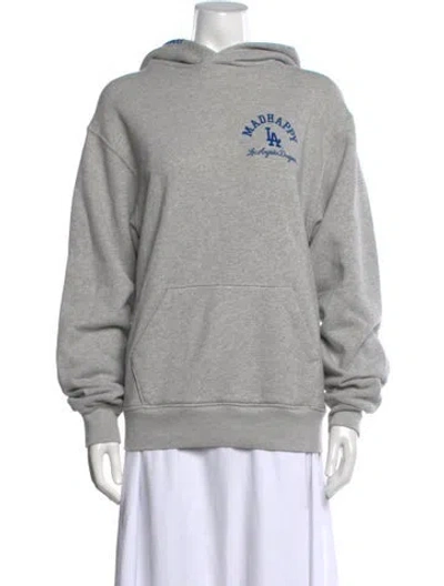 Pre-owned Madhappy Graphic Print Crew Neck Hoodie In Grey