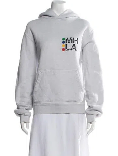 Pre-owned Madhappy Graphic Print Crew Neck Hoodie In Grey