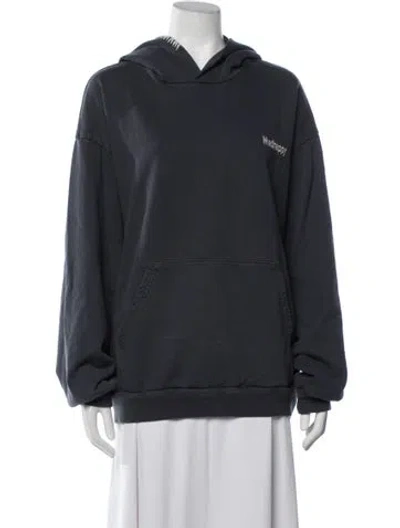 Pre-owned Madhappy Graphic Print Crew Neck Hoodie In Grey