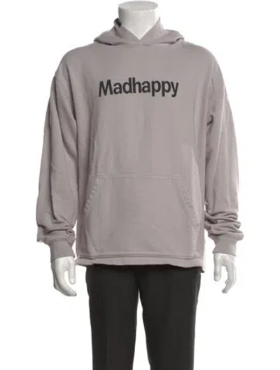 Pre-owned Madhappy Graphic Print Crew Neck Hoodie In Grey