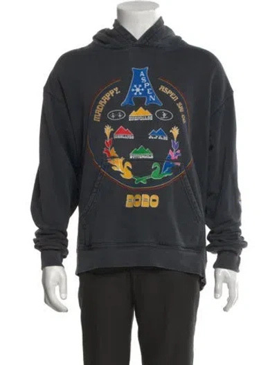 Pre-owned Madhappy Graphic Print Crew Neck Hoodie In Grey