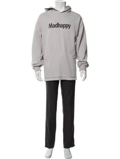 Pre-owned Madhappy Graphic Print Crew Neck Hoodie In Grey