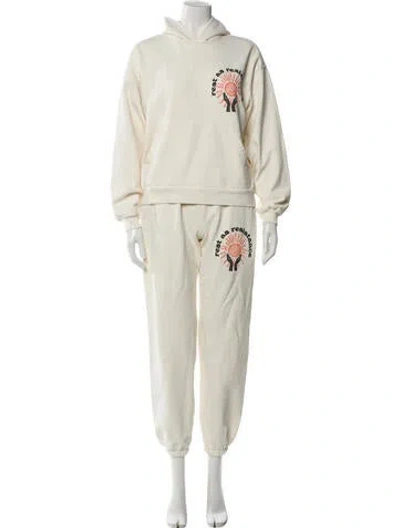 Pre-owned Madhappy Graphic Print Crew Neck Hoodie In Neutral