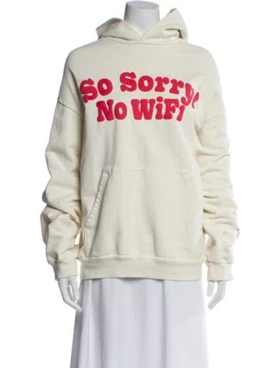 Pre-owned Madhappy Graphic Print Crew Neck Hoodie In Neutral