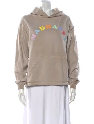 Pre-owned Madhappy Graphic Print Crew Neck Hoodie In Neutrals