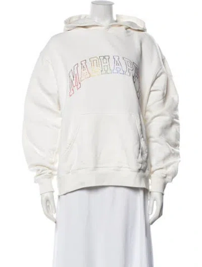 Pre-owned Madhappy Graphic Print Crew Neck Hoodie In Neutrals