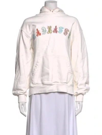 Pre-owned Madhappy Graphic Print Crew Neck Hoodie In Neutrals