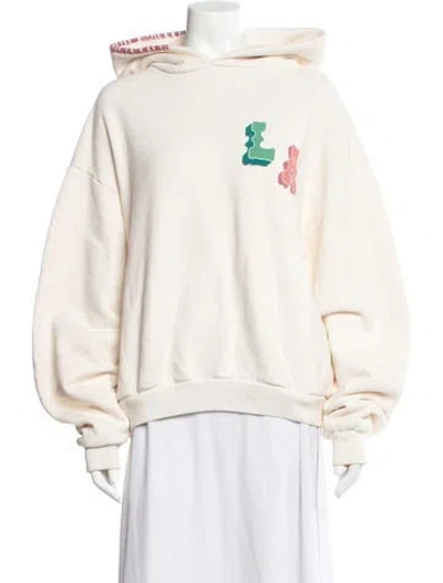 Pre-owned Madhappy Graphic Print Crew Neck Hoodie In Neutrals