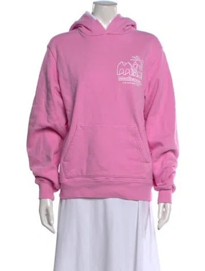 Pre-owned Madhappy Graphic Print Crew Neck Hoodie In Pink