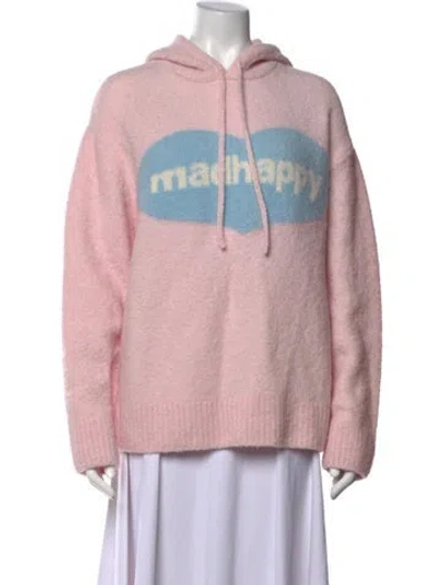 Pre-owned Madhappy Graphic Print Crew Neck Hoodie In Pink