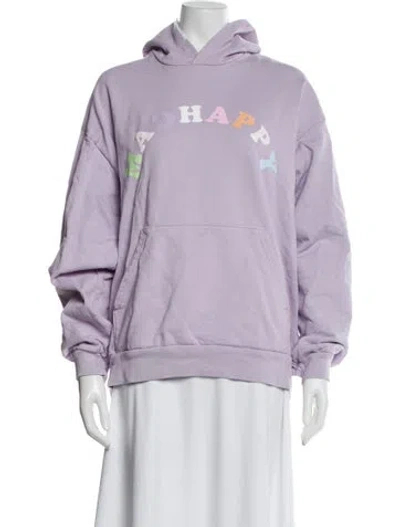 Pre-owned Madhappy Graphic Print Crew Neck Hoodie In Purple