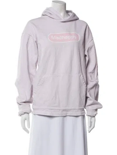 Pre-owned Madhappy Graphic Print Crew Neck Hoodie In Purple