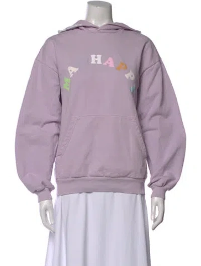 Pre-owned Madhappy Graphic Print Crew Neck Hoodie In Purple