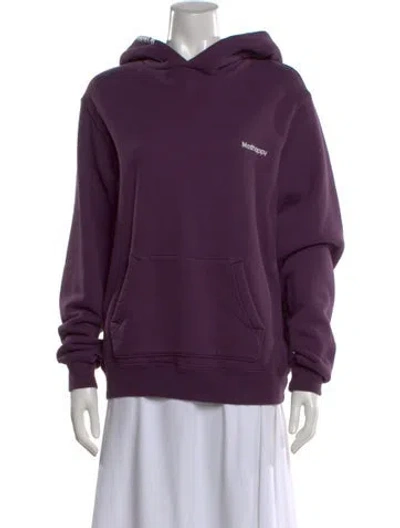 Pre-owned Madhappy Graphic Print Crew Neck Hoodie In Purple