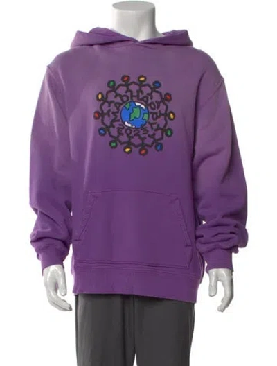 Pre-owned Madhappy Graphic Print Crew Neck Hoodie In Purple