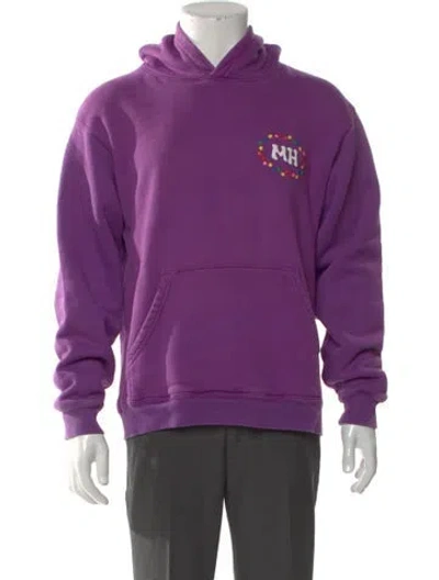Pre-owned Madhappy Graphic Print Crew Neck Hoodie In Purple