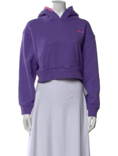 Pre-owned Madhappy Graphic Print Crew Neck Hoodie In Purple