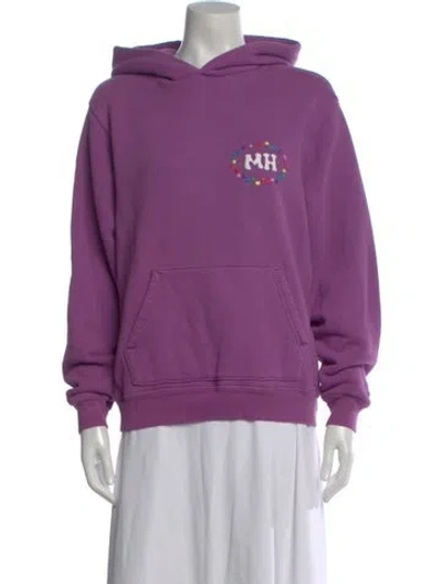 Pre-owned Madhappy Graphic Print Crew Neck Hoodie In Purple