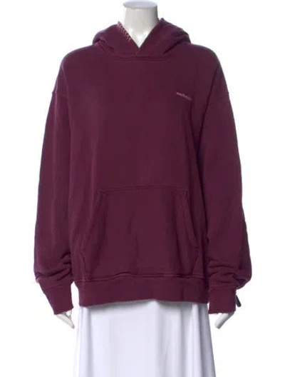 Pre-owned Madhappy Graphic Print Crew Neck Hoodie In Purple