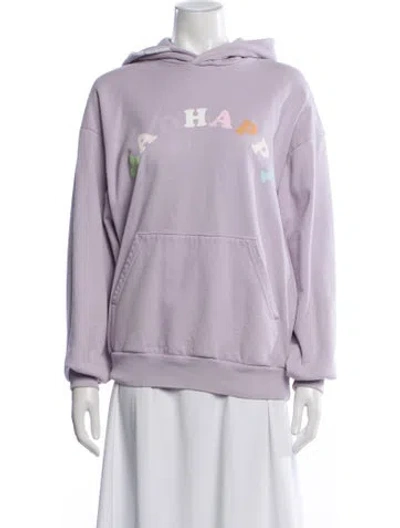 Pre-owned Madhappy Graphic Print Crew Neck Hoodie In Purple