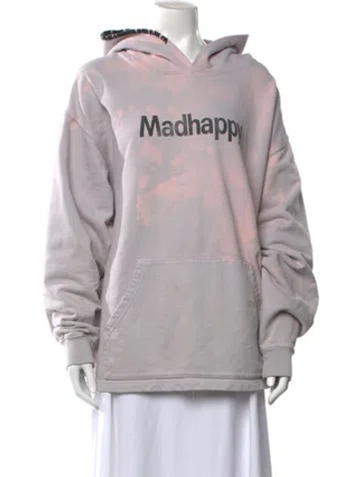 Pre-owned Madhappy Graphic Print Crew Neck Hoodie In Purple
