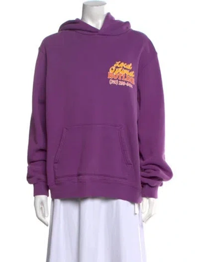Pre-owned Madhappy Graphic Print Crew Neck Hoodie In Purple