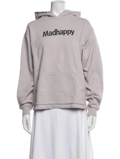 Pre-owned Madhappy Graphic Print Crew Neck Hoodie In Purple