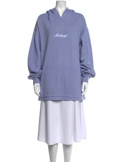 Pre-owned Madhappy Graphic Print Crew Neck Hoodie In Purple