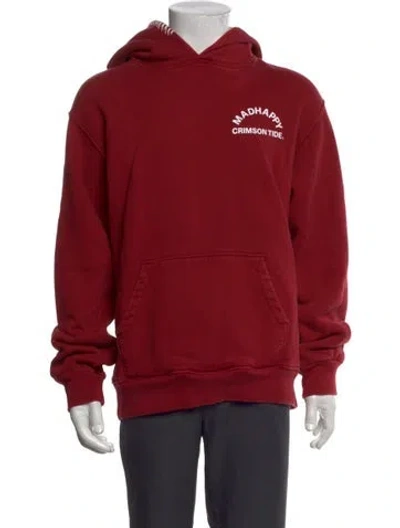 Pre-owned Madhappy Graphic Print Crew Neck Hoodie In Red