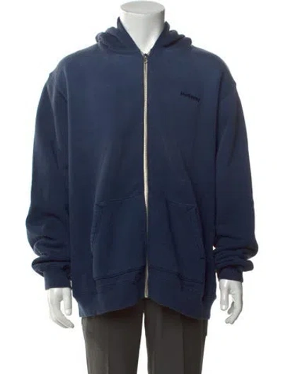 Pre-owned Madhappy Graphic Print Crew Neck Hoodie W/ Tags In Blue