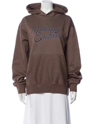 Pre-owned Madhappy Graphic Print Crew Neck Hoodie W/ Tags In Brown