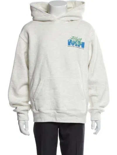 Pre-owned Madhappy Graphic Print Crew Neck Hoodie In White