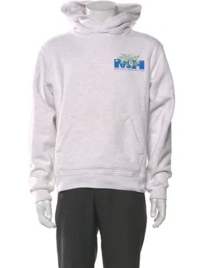 Pre-owned Madhappy Graphic Print Crew Neck Hoodie In White