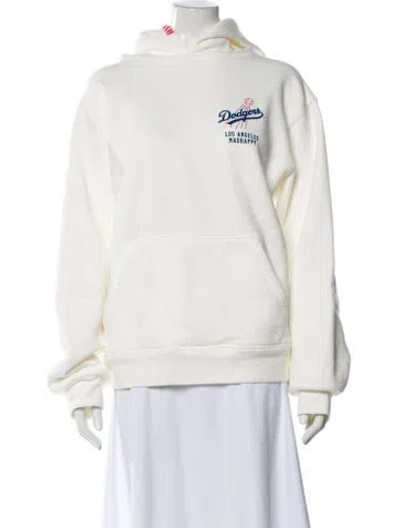 Pre-owned Madhappy Graphic Print Crew Neck Hoodie In White