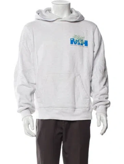 Pre-owned Madhappy Graphic Print Crew Neck Hoodie In White