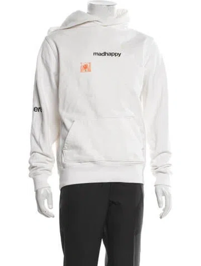 Pre-owned Madhappy Graphic Print Crew Neck Hoodie In White